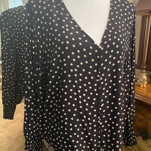 Sanctuary Polka Dot Button-Up Blouse
